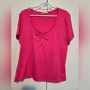 Intempo‎ Hot Pink Short Sleeve Women's Top- Size 2X